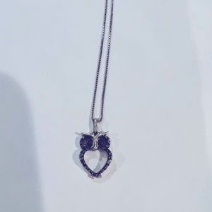 Owl w/ Sapphires Necklace